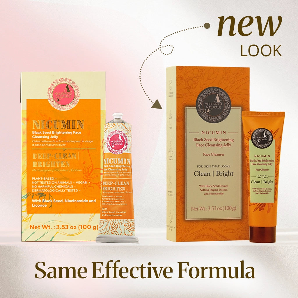 Gelée nettoyante éclaircissante pour le visage à la graine noire Nicumin - Aux puissants extraits de graines de Kalonji, de réglisse et de safran, enrichie en niacinamide