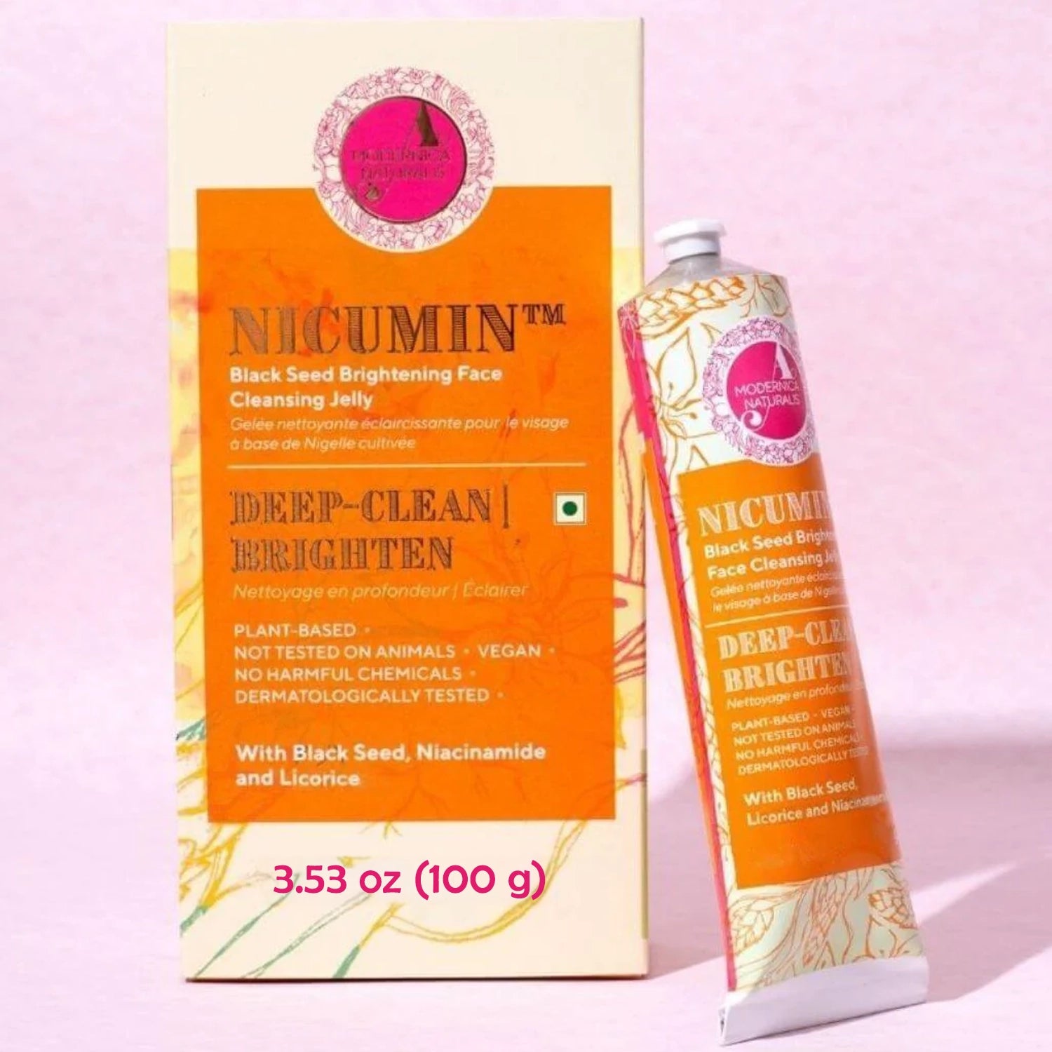 Gelée nettoyante éclaircissante pour le visage à la graine noire Nicumin - Aux puissants extraits de graines de Kalonji, de réglisse et de safran, enrichie en niacinamide