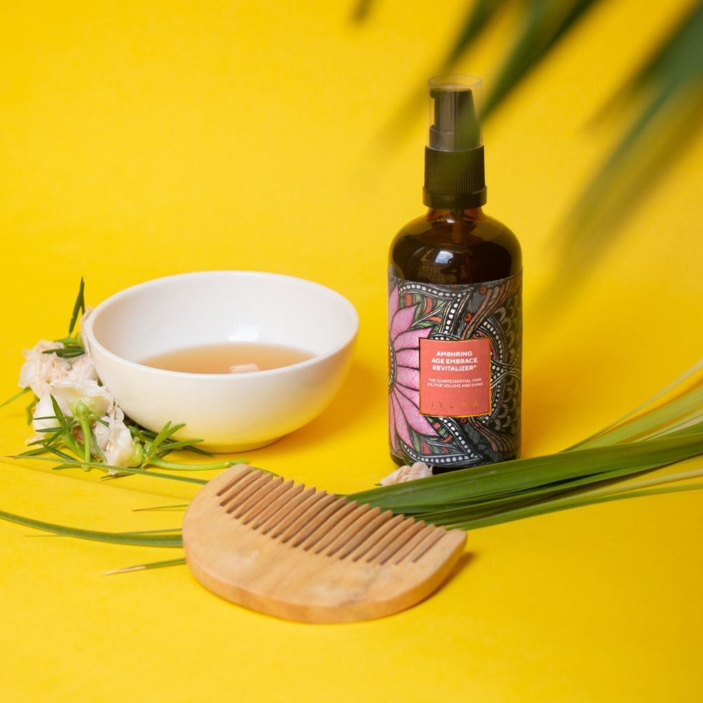 Ambhring Age Embrace Revitalizer and Hair Oil - With FREE Neem Wood Comb Hair Oil iYURA