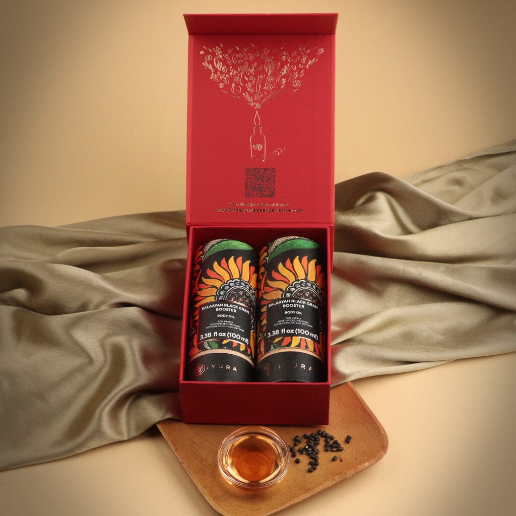 Balaayah Black Gram Body Booster - For Dry, Saggy, Crepey, Mature Skin - Pack of 2 Body Oil iYURA