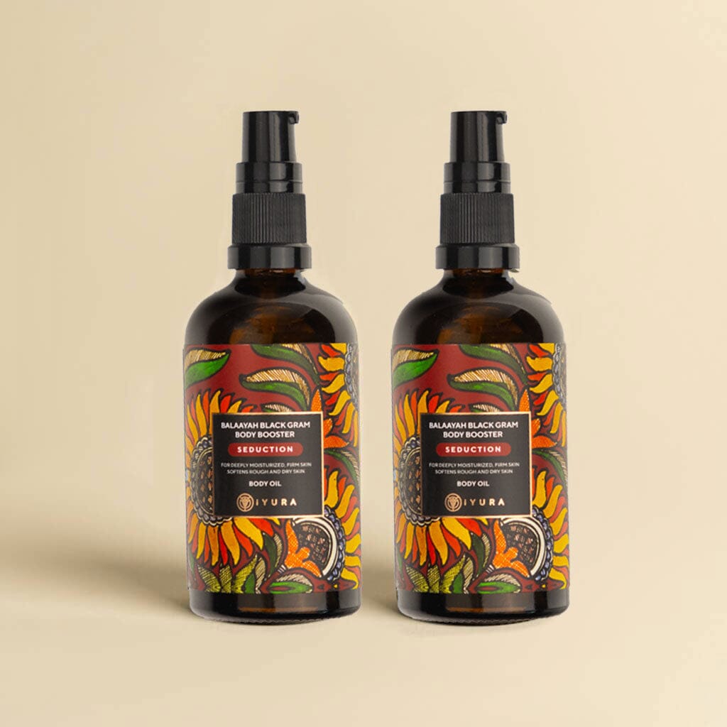 Balaayah Black Gram Body Booster : Seduction Blend Body Oil iYURA 2 bottles of 3.38 fl oz (100 ml) each at 20% + 10% OFF