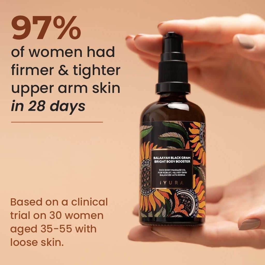 Balaayah Black Gram Bright Body Booster - CLINICALLY TESTED Body Oil iYURA