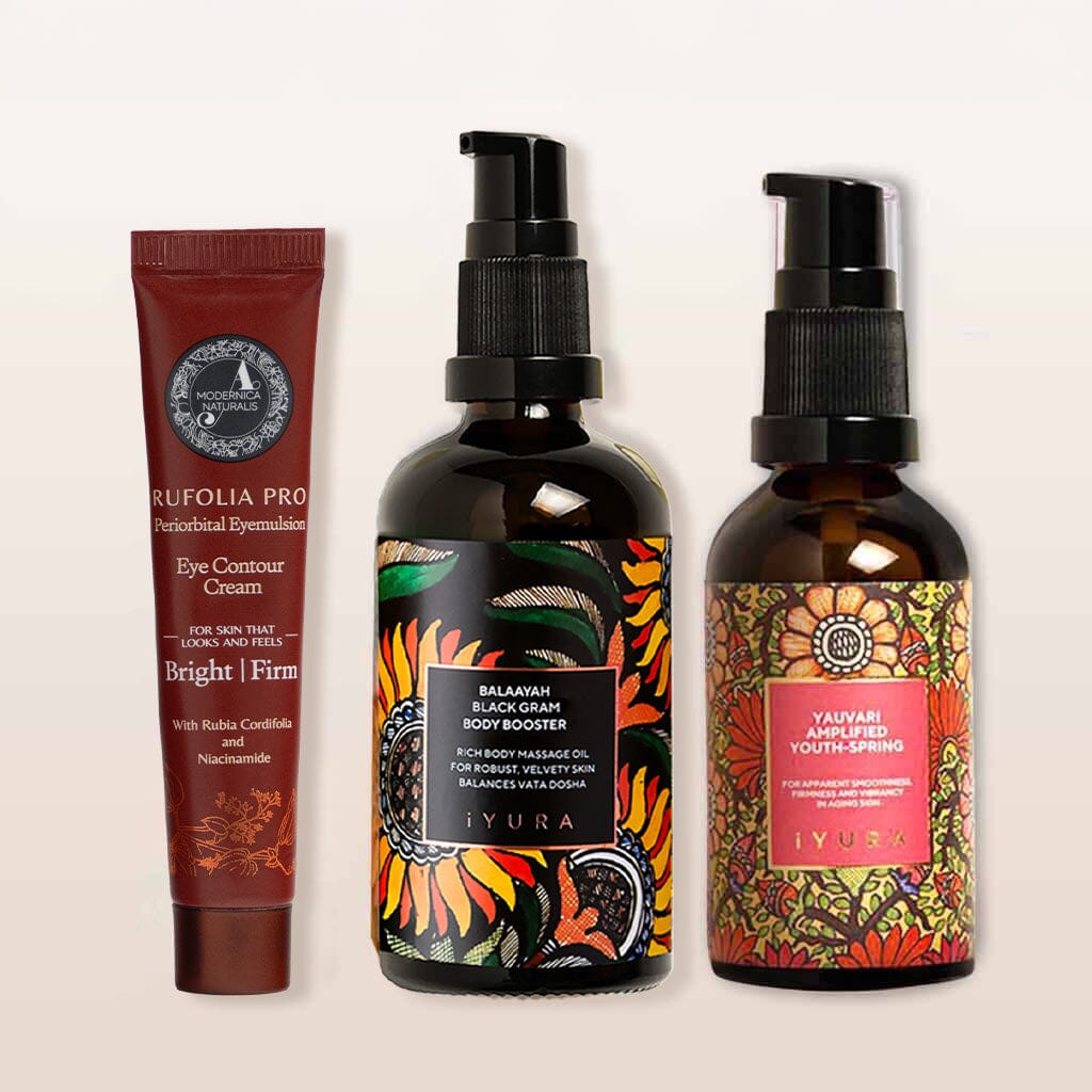Bestsellers Bundle; Perfect Bundle for Dry, Mature, Rough & Aging Skin with Pro Beauty set The Ayurveda Experience