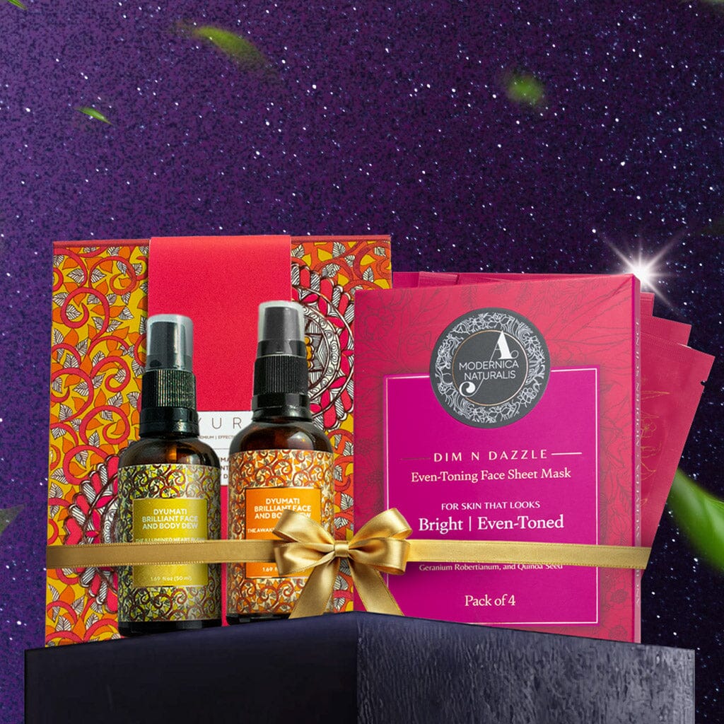 BLACK FRIDAY FREE GIFT: Dyumati Illuminating Face and Body Dew Duo + Dim N Dazzle Sheet Mask worth $115 USD! iYURA