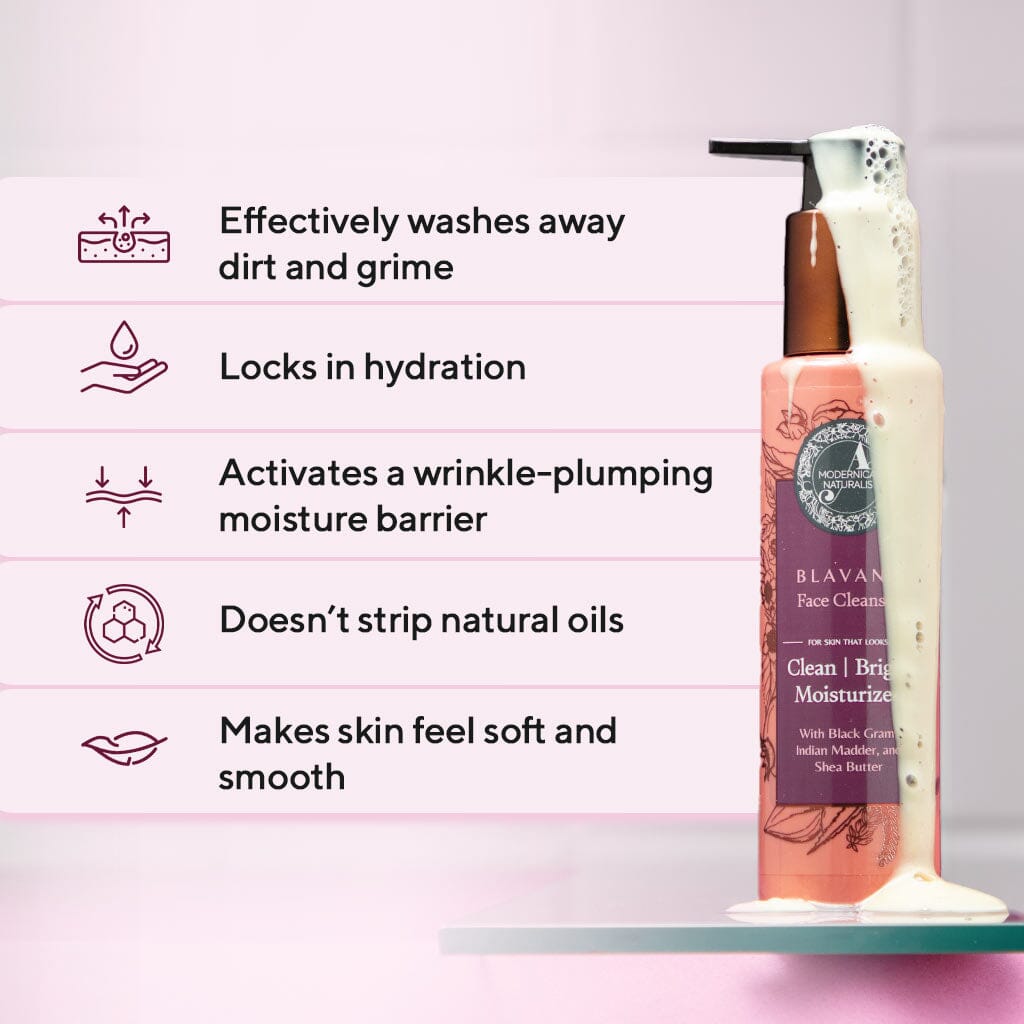 Blavana Face Cleanser – Cleans, Moisturizes, Brightens, Dry, Dull, Aging Skin - Revolutionary Formula with Black Gram - Best Face Cleanser for Mature Skin - With Clinically Tested Ingredients Facial Cleanser A Modernica Naturalis