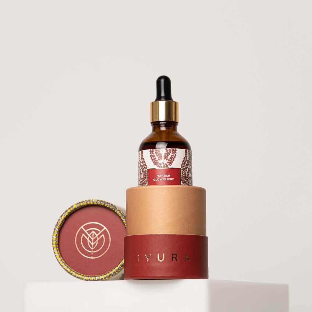Manjish Glow Elixir - Ayurvedic Night-Time Face Oil - Natural Moisturizer for Healthy Skin. Night-time face oil iYURA