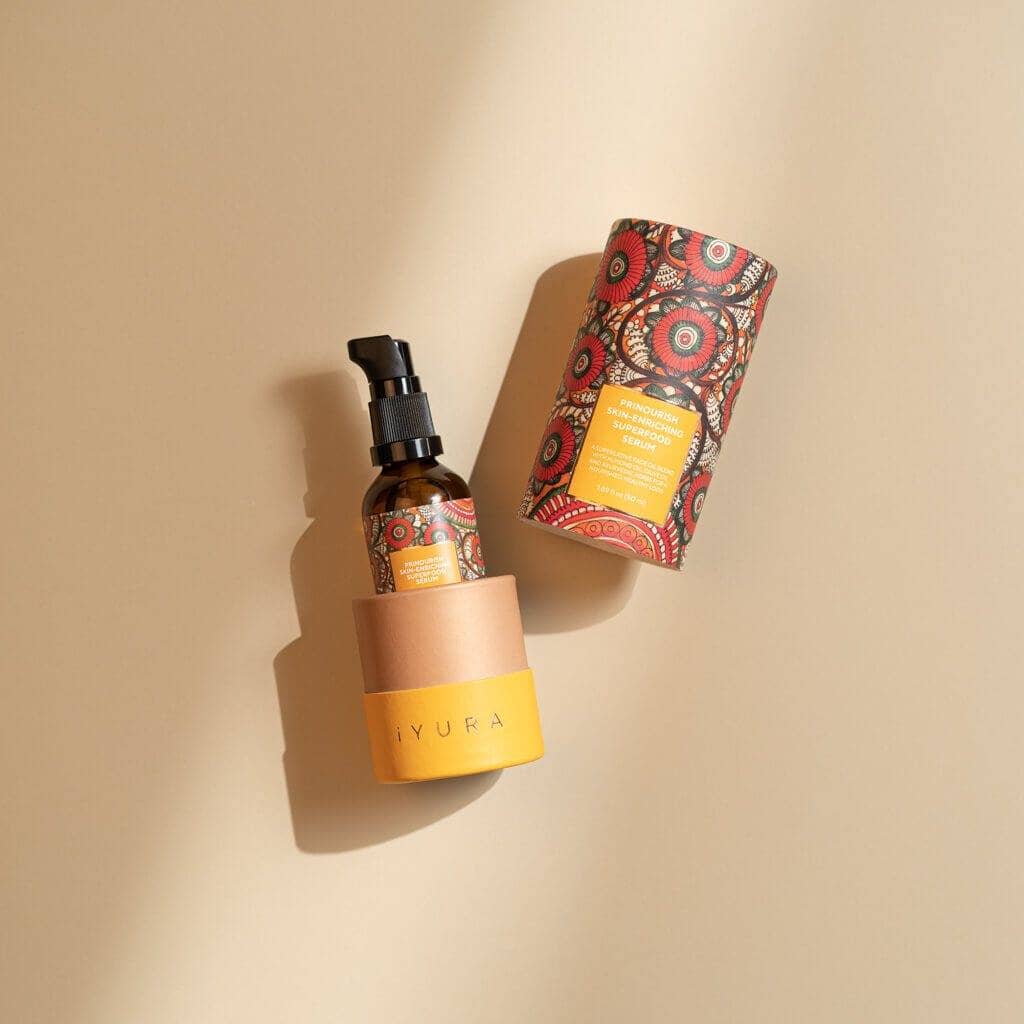 Prinourish Skin-Enriching Superfood Serum - With Almond Oil, Olive Oil, Turmeric, Mango and More Ayurvedic Herbs. Face oil iYURA
