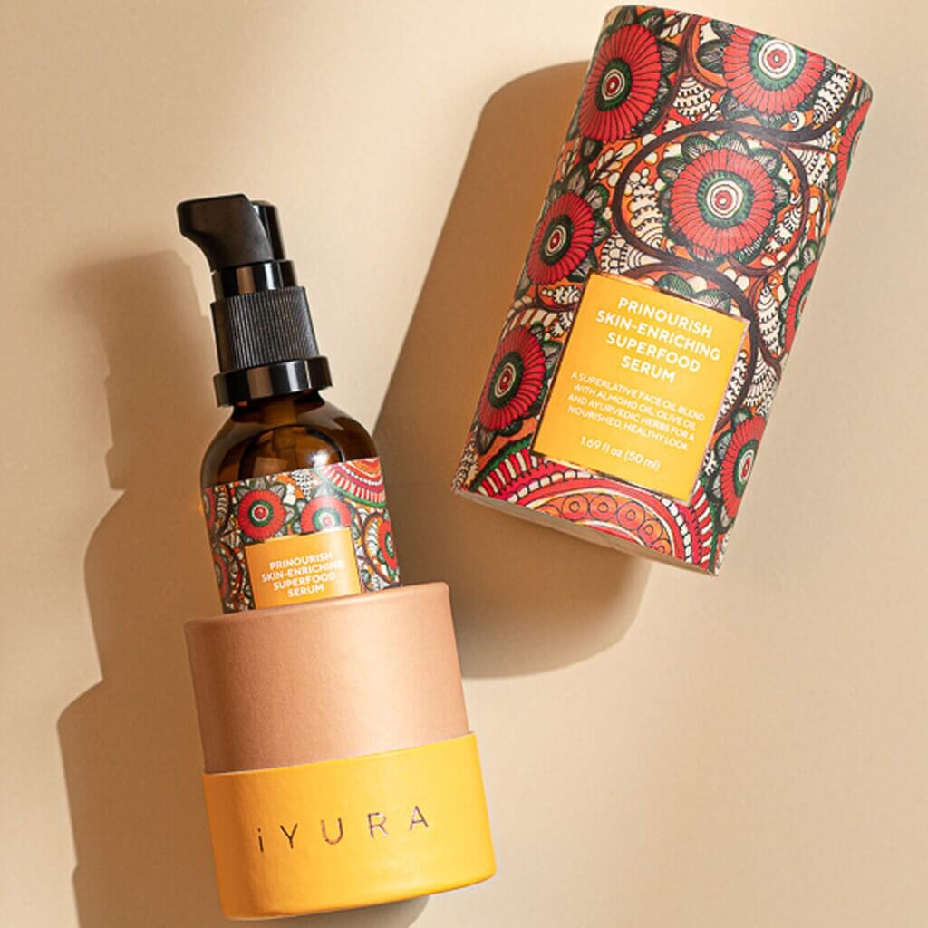 Prinourish Skin-Enriching Superfood Serum - With Almond Oil, Olive Oil, Turmeric, Mango and More Ayurvedic Herbs. Face oil iYURA