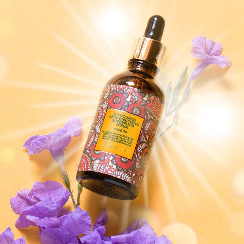 Prinourish Skin-Enriching Superfood Serum: With Almond Oil, Olive Oil, Turmeric, Mango and More Ayurvedic Herbs Face oil iYURA