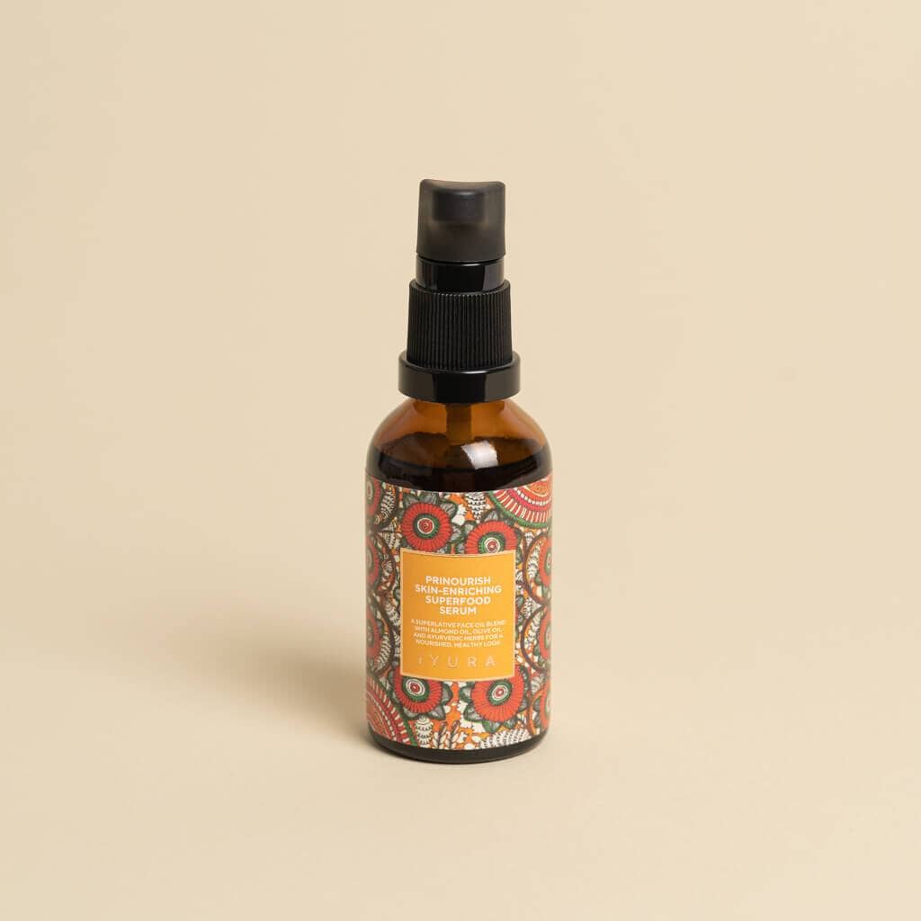 Prinourish Skin-Enriching Superfood Serum - With Almond Oil, Olive Oil, Turmeric, Mango and More Ayurvedic Herbs - Pick your size Face oil iYURA