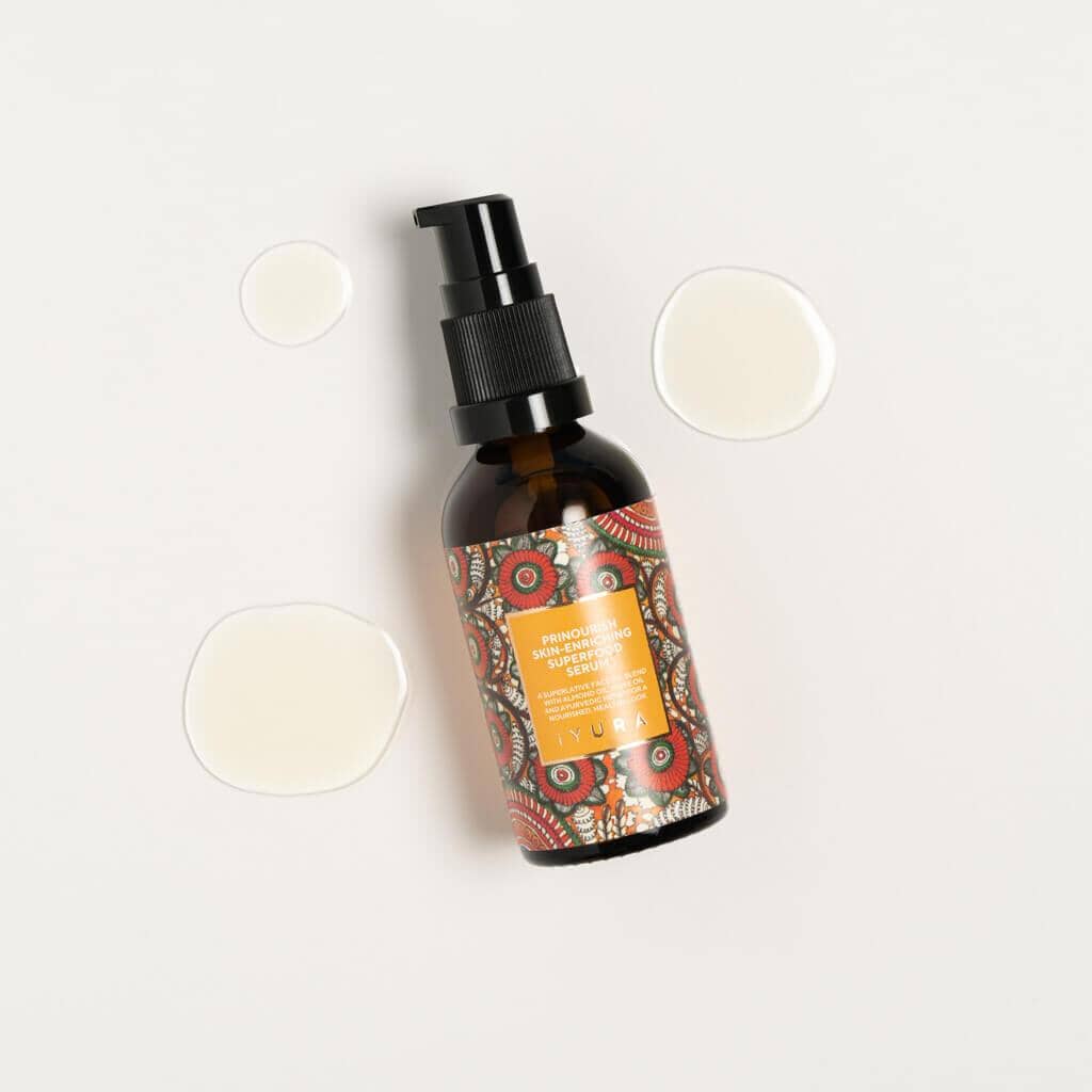 Prinourish Skin-Enriching Superfood Serum - With Almond Oil, Olive Oil, Turmeric, Mango and More Ayurvedic Herbs - Pick your size Face oil iYURA