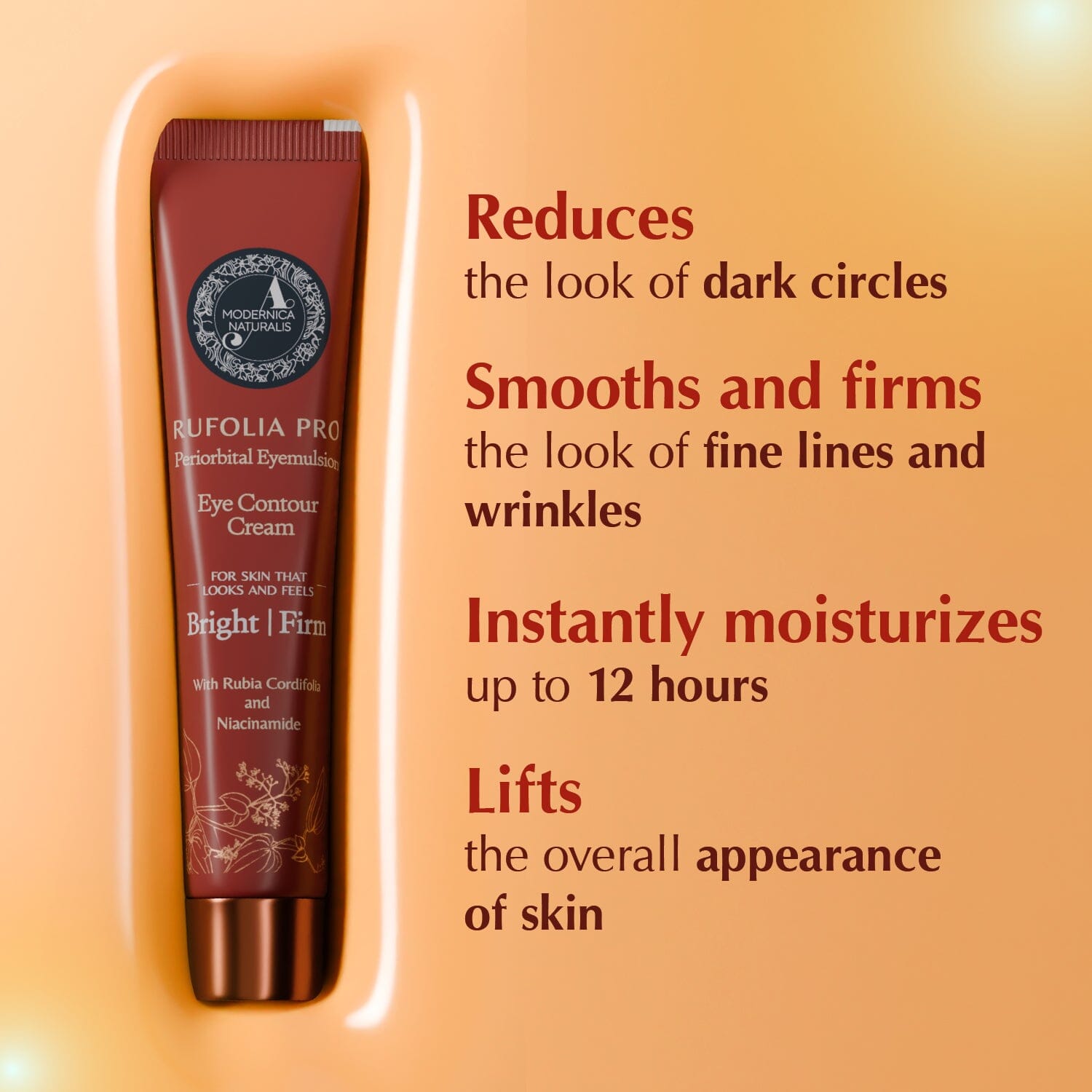 Rufolia PRO Periorbital Eyemulsion :- Eye Contour Cream – Brighten, Firm and Moisturize Under-Eyes – New Formula with Manjistha, Aloe Vera, Lotus, and Niacinamide – Best Under-Eye Cream – With Clinically Tested Ingredients Eye Cream A Modernica Naturalis