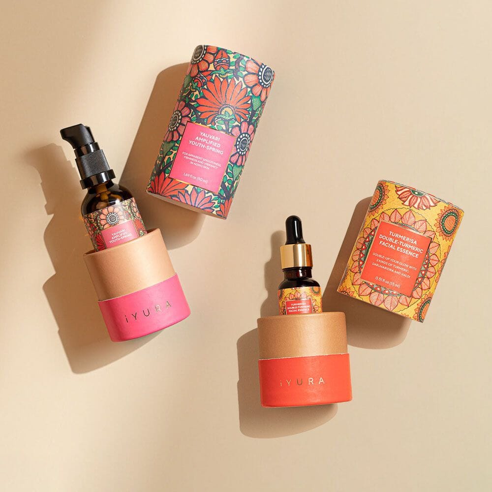 Yauvari Amplified Youth Spring and Turmerisa Double-Turmeric Facial Essence Beauty set iYURA