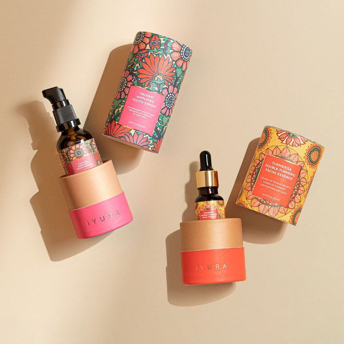 Yauvari Amplified Youth Spring and Turmerisa Double-Turmeric Facial Essence Beauty set iYURA