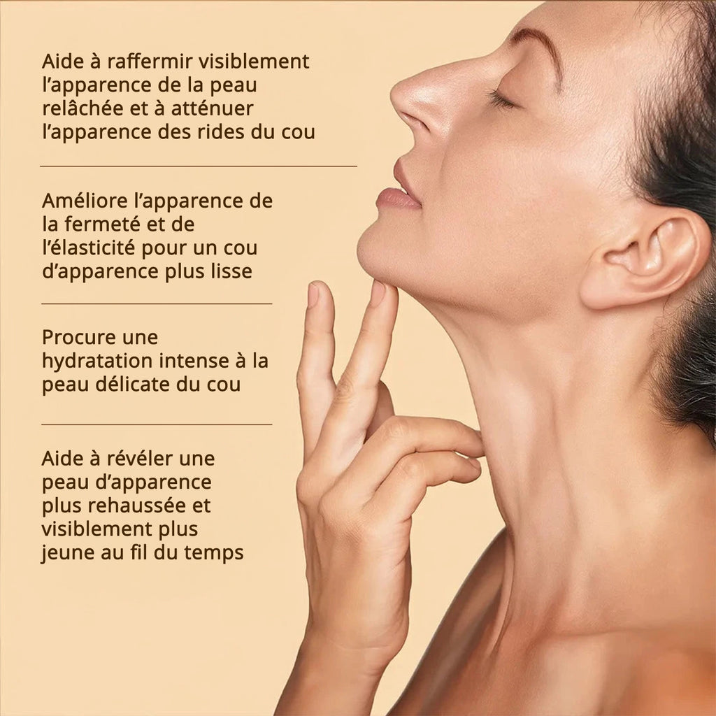 Firm-Focus™ Neck Mask – Effet liftant, raffermissant et lissant pour la peau relâchée du cou, de la mâchoire, du menton et du haut de la poitrine – Action ciblée avec phyto-céramides et nénuphar – Masque raffermissant pour le cou