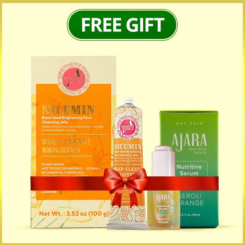 BLACK FRIDAY FREE GIFT: Brightness Booster Duo - Full-Sizes of Nicumin Black Seed Brightening Face Cleansing Jelly & Neroli Orange Nutritive Serum worth $94 CAD!