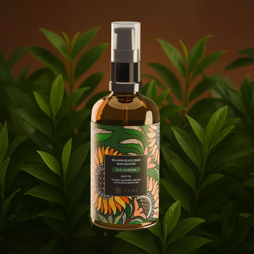 Balaayah Black Gram Body Booster: Tea-Garden Blend - Body Oil for Dry, Saggy Skin Body Oil iYURA 
