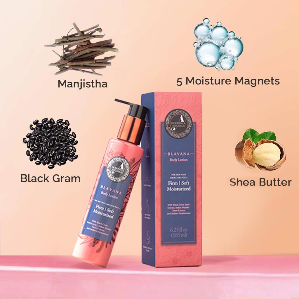 Blavana Body Lotion - Moisturizes, Softens, Firms Dry, Aging, Crepey Skin - Revolutionary Formula with Black Gram - Best Body Lotion for Mature Body Skin - With Clinically Proven Ingredients Lotion &amp; Moisturizer A Modernica Naturalis 