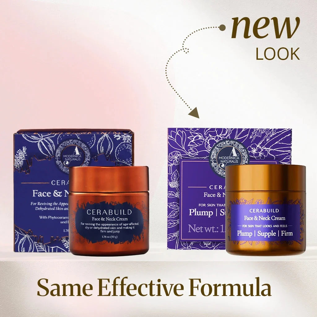 Cerabuild Face and Neck Cream - Restore &amp; Protect Your Skin's Lost Moisture - With Phyto-Ceramides and Other Ingredients Lotion &amp; Moisturizer A Modernica Naturalis 