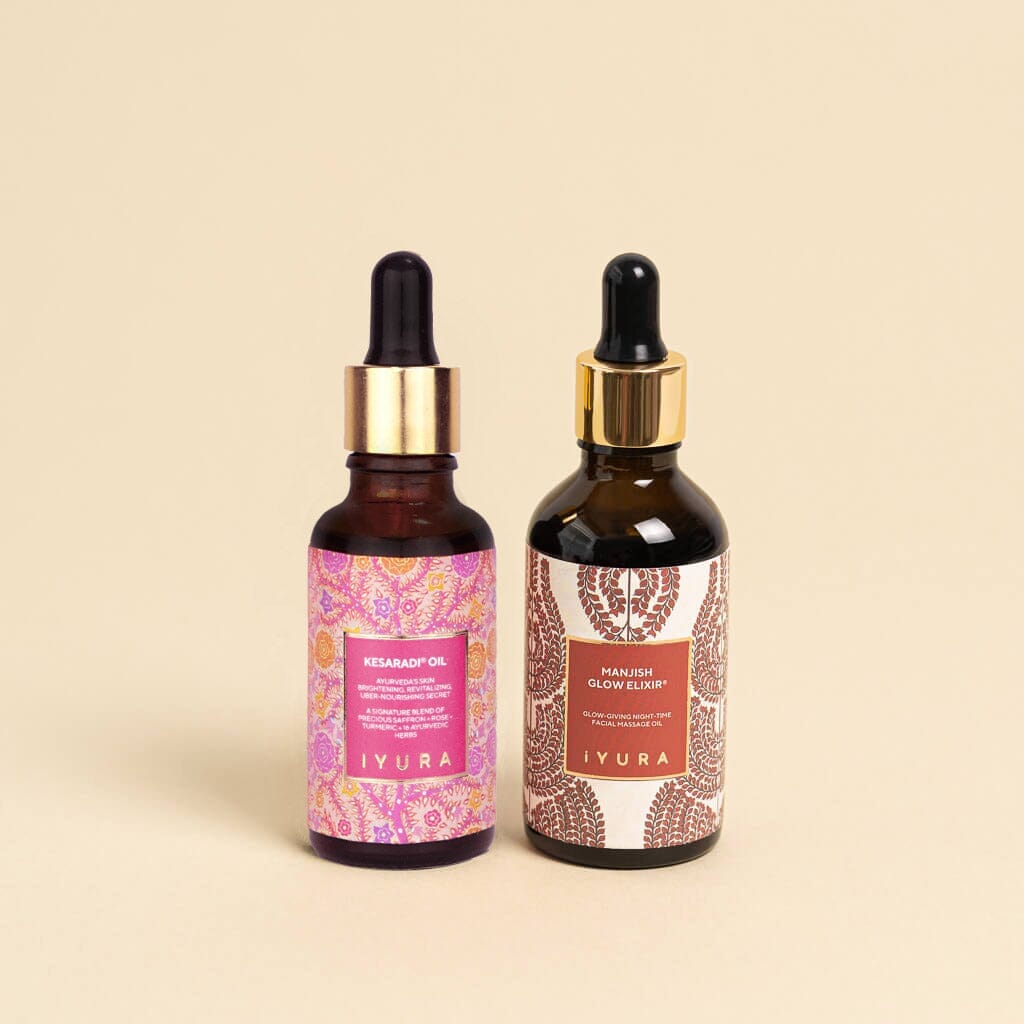 Day & Night Face Oil Duo | Best Moisturizer for Healthy Skin - Ayurvedic Natural Skincare Set | Beauty set iYURA 