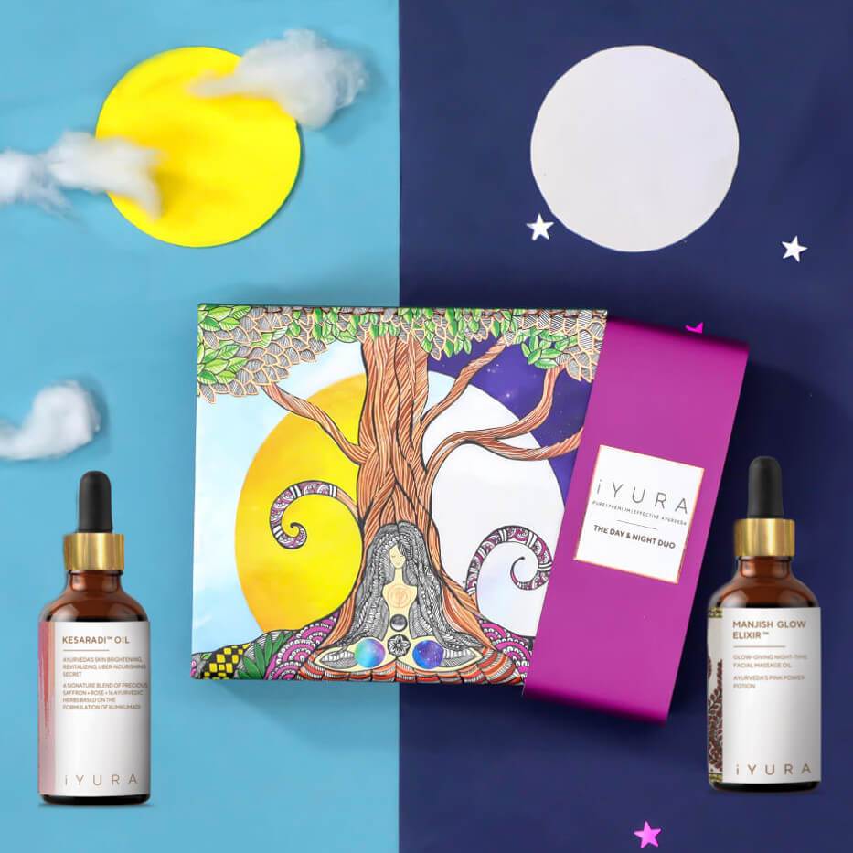 Day &amp; Night Face Oil Duo - In A Beautiful Gift-Worthy Box Beauty set iYURA 