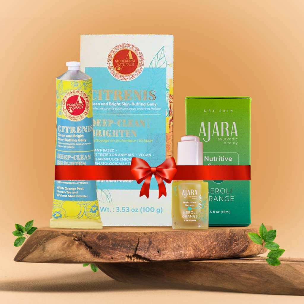 FREE SEASON OF AYURVEDA GIFT: Cleanse and Nourish Duo For Dry Skin - Full-Sizes of Citrenis Clean and Bright Skin-Buffing Gelly & Neroli Orange Nutritive Serum worth $70! singleton_gift The Ayurveda Experience 