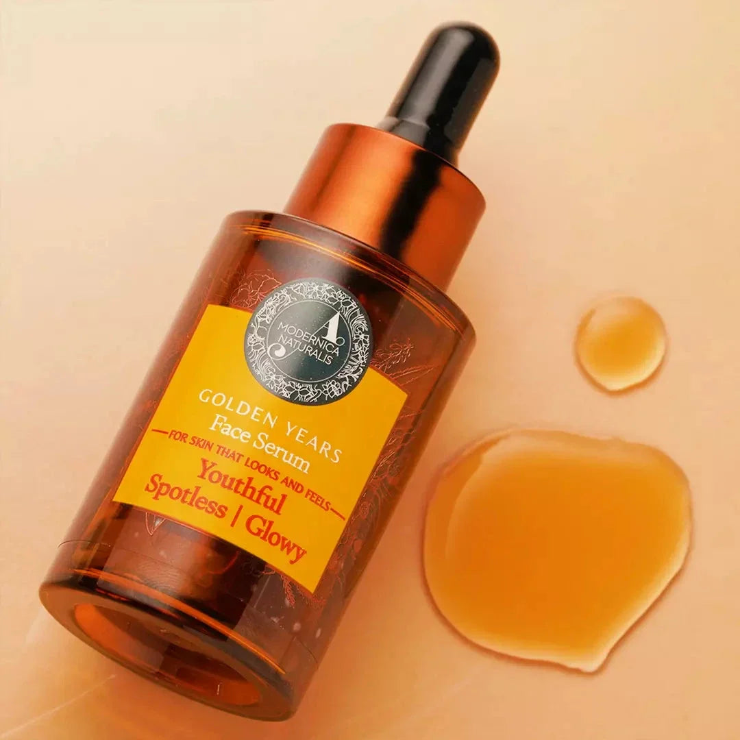 Golden Years - An Ayurvedic Marvel - Reduce Age Spots, Clear Complexion and Unwrinkled-Appearance - Pack of 3 Face Serum A Modernica Naturalis 