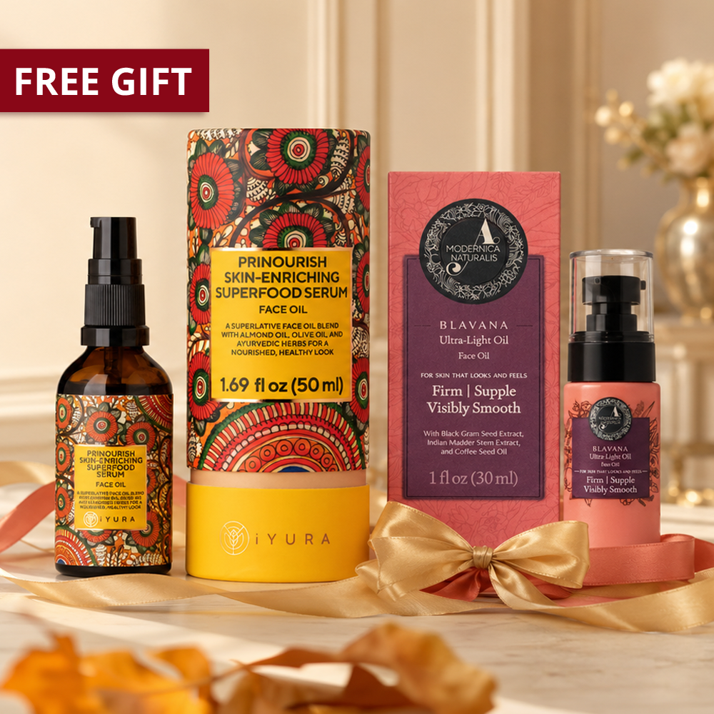 SEASON OF AYURVEDA: Ultra-Light Oil Duo - Full-Sizes of Blavana Ultra-Light Face Oil & Prinourish Skin-Enriching Superfood Serum worth $137 CAD!!