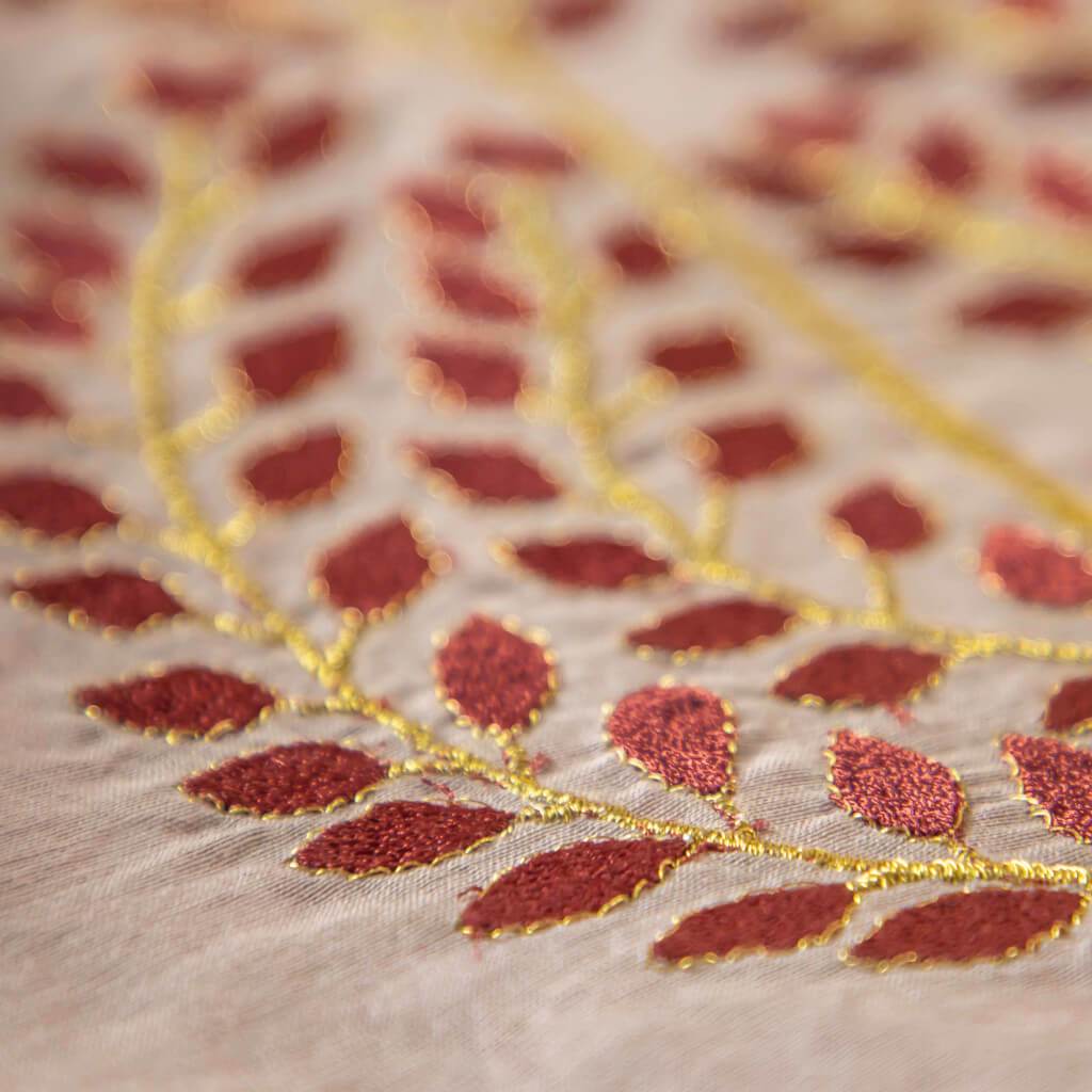 iYURA's Manjish Glow Chanderi Scarf with Zari Embroidery singleton_gift The Ayurveda Experience 