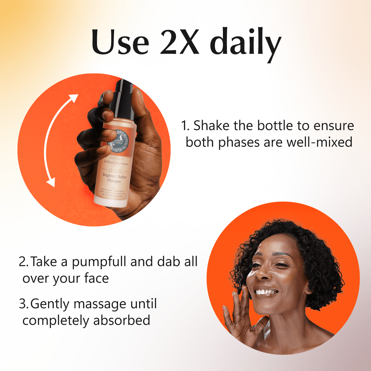 Rufolia Bi-Phasic Face Serum – Brightens, Softens and Plumps Dull, Crepey, Aging Skin – Water-Oil Hybrid Serum with Manjistha, Tomato, Coffee Seed & Plant-based Squalane – Best Bi-Phasic Face Serum For Mature Skin - With Clinically Proven Ingredients Face Serum A Modernica Naturalis 