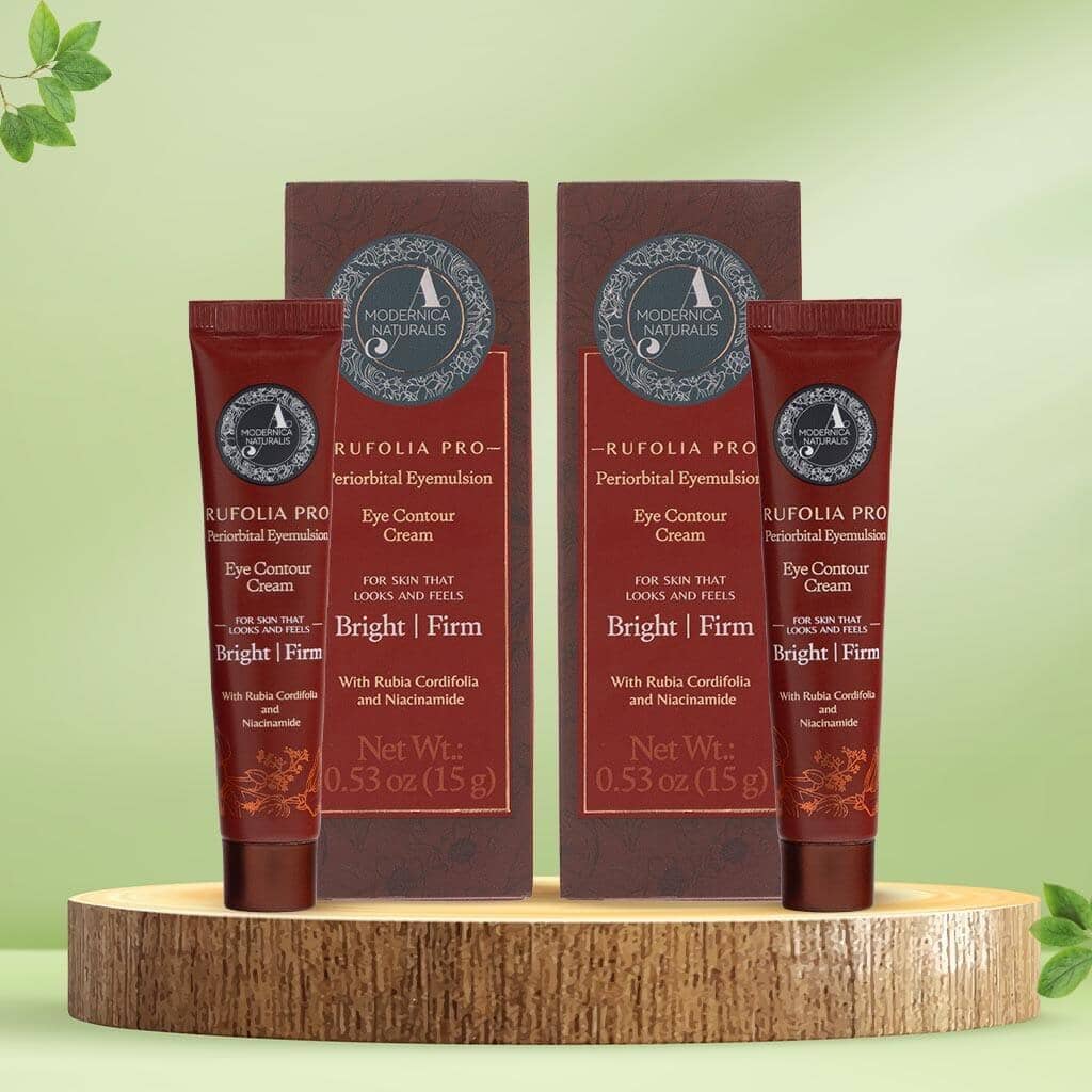 Rufolia Pro Periorbital Eyemulsion - Brightens, Firms and moisturizes Under-Eyes | Eye Contour Unique, Naturally Peach-Hued Cream Eye Cream A Modernica Naturalis Pack of 2 