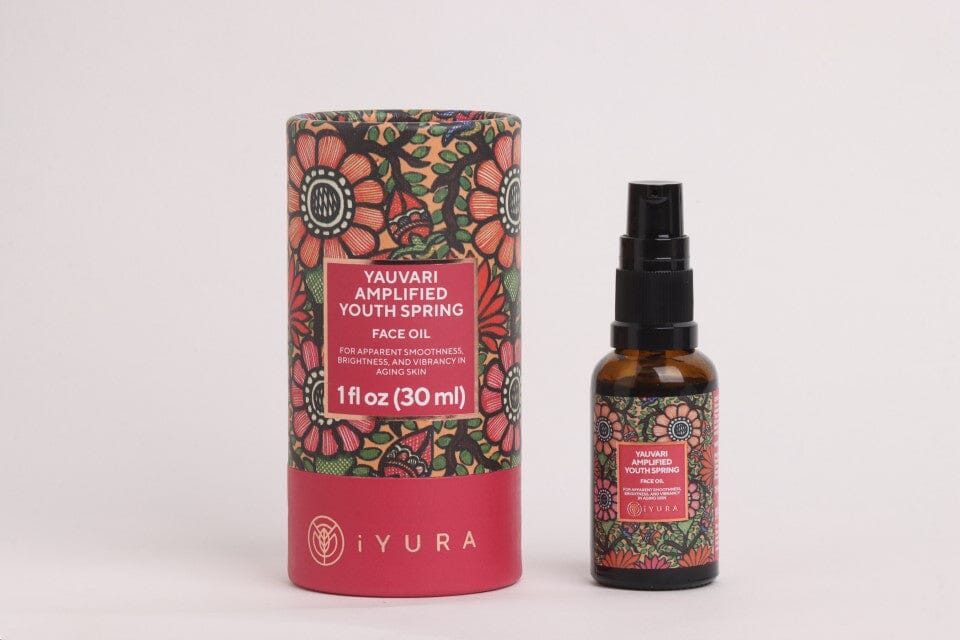 Yauvari Amplified Youth Spring - An Ayurvedic Face Moisturizing Oil with Black Gram - Rich, Colorless, Aromatic 'Youth Spring' - 30mL Face oil iYURA 